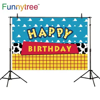 Фоновая фотостудия Funnytree, магазин детских игрушек, облачный баннер, детский душ, украшение дня рождения, вечеринка, фотосессия, фотозона