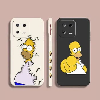 Чехол для телефона Xiaomi POCO F3 F4 F5 M2 M3 M4 M5 X2 X3 X4 X5 GT Pro 4G 5G Capa Простой Жидкий Силиконовый Чехол Cute The S-Simpsons