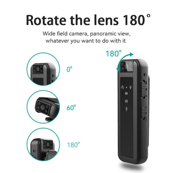 Камера ночного видения HD 1080P mini DV, невидимая камера движения, портативный открытый видеорегистратор для правоохранительных органов малого размера человеческого тела
