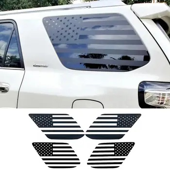 Наклейки на автомобиль с американским флагом 2шт готовых наклеек с американским флагом Автомобильные Аксессуары Наклейки на заднее боковое стекло автомобиля