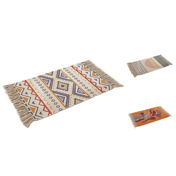 Плетеные ковры в богемном стиле и ковры-мандалы для дома, гостиной, домашние ковры с мягкой кисточкой, настольная дорожка, дверной коврик, домашний декор