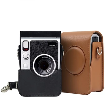 Для Instax Mini EVO ретро мягкий мини-чехол для камеры сумка из искусственной кожи с плечевым ремнем
