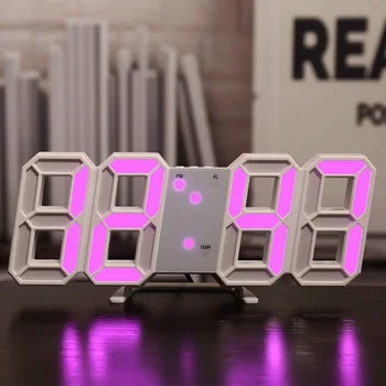 Регулируемые светящиеся Часы Комнатный Режим Украшения Настенный стол Ночной Цифровой Декор для гостиной Электронный светодиодный