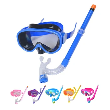 Детские водонепроницаемые очки для плавания, водолазный костюм, дыхательная трубка, полусухое снаряжение для подводного плавания, C692