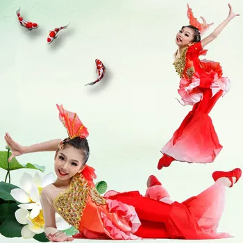 костюм красной рыбы на Хэллоуин, сексуальные костюмы рыб для девочек, праздничная танцевальная одежда, милые танцевальные костюмы животных, детские танцы