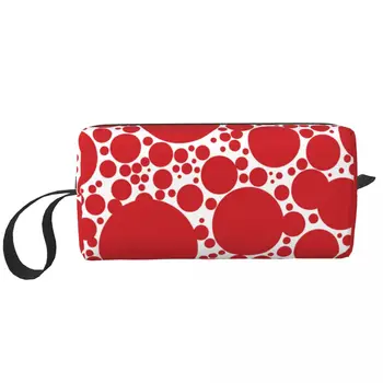 С рисунком в красный горошек, большая косметичка, водонепроницаемая сумка, дорожные косметички, Сумка для хранения Yayoi Kusama для женщин