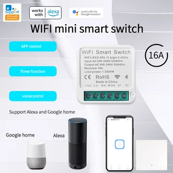 WIFI eWeLink Smart 16A Switch Mini 2-полосный Модуль Переключения Таймера Управления Домашней Автоматизацией Для Alexa Google Home Smart Life