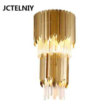 Современный хрустальный настенный светильник с золотым светом, роскошная прикроватная лампа для спальни, творческая личность, простая декоративная настенная лампа для гостиной
