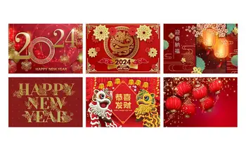Год Дракона 2024 фон Баннер Новогоднего Весеннего фестиваля Китайский фон Лунного Нового года Фотографический фон для студии