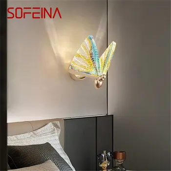 Настенные светильники SOFEINA Nordic Creative Butterfly, бра, современные светодиодные лампы, светильники для украшения дома
