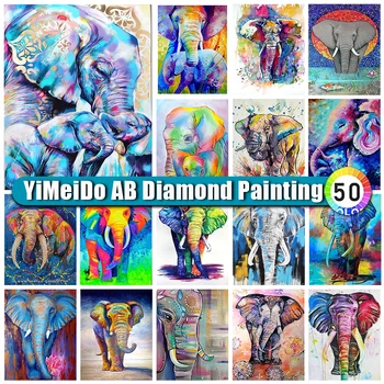 YIMEIDO Animal AB Diamond Paintings Kit Слон Мать и Дитя Квадратные/Круглые Бриллианты Вышивка Ручной Работы DIY Home Decor Подарки