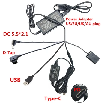 FW50 Фиктивный Соединитель аккумулятора с адаптером питания постоянного тока USB Type-C USB-C D-Tap Кабель для Sony A7 A7R A7S II A6500 A6400 PowerBank NP-FW50