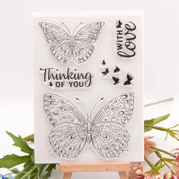 Бабочки Прозрачный силиконовый штамп для печати DIY Фотоальбом для скрапбукинга Декоративные прозрачные листы для штамповки