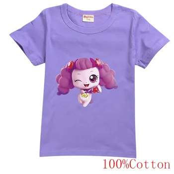 티니핑 Catch Teenieping/ Детская Корейская футболка Tini Ping, Топы с короткими рукавами Для маленьких девочек, Модная одежда Для маленьких мальчиков, Детская одежда