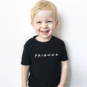 Детские топы Friends, Детские футболки, Новое поступление, Модная футболка с короткими рукавами для мальчиков и девочек с надписью, Летняя футболка, Повседневная одежда