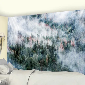Пейзажный принт гобелен психоделическая сцена домашний декор Хиппи Богемный Декор Спальни Мандала коврик для йоги диван одеяло простыня