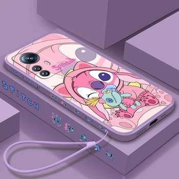 Disney Art Stitch Angel Cute Жидкая Левая Веревка Для Xiaomi Mi 13 12T 12 11T 11i 11 A3 10T 10 CC9E 9 Pro Lite Ultra 5G Чехол Для Телефона