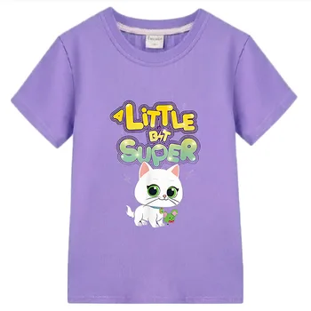Детская футболка SuperKitties, Повседневные Короткие топы из 100% хлопка, одежда для мальчиков и девочек, y2k, цельная футболка с круглым вырезом и Аниме, детская одежда
