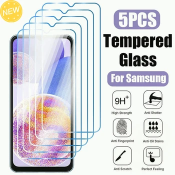 5 Шт. Закаленное стекло для Samsung A13 A54 A34 A12 A53 A14 A71 A52 A23 Защитная пленка для Samsung A70 A51 A32 A73 A50 A33 A22 5G
