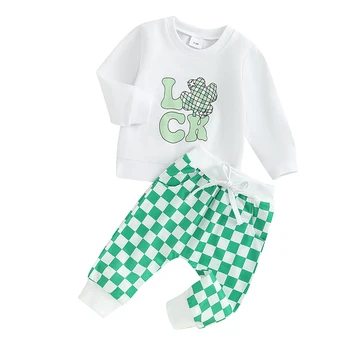 Комплект Одежды для младенцев и мальчиков на День Святого Патрика, футболка с длинными рукавами и надписью 