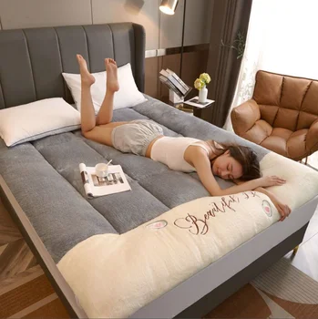 Флисовый матрас, мягкий матрас для спальни с двумя односпальными кроватями, теплый толстый японский коврик татами, складной наматрасник для постельного белья размера 