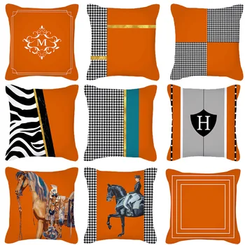 Оранжевый Роскошный дизайнерский чехол для диванной подушки с набивным рисунком, обнимающий наволочку, украшение дома, вечерние автомобильные постельные принадлежности
