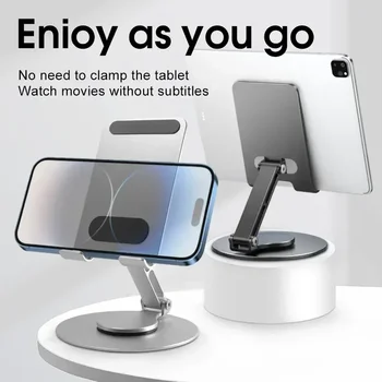 Алюминиевый сплав Металлический Настольный держатель для мобильного телефона с поворотом на 360 ° Подставка для iPhone iPad Xiaomi Регулируемый Настольный Держатель для планшета