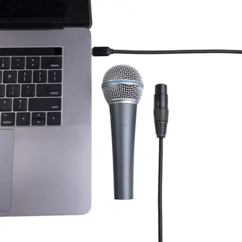 3-контактный микрофон Type-C к XLR Аудиокабель От Мужчины к женщине Кабель-адаптер для микрофона Соединительная линия 2 м / 3-контактный кабель Type-C к XLR