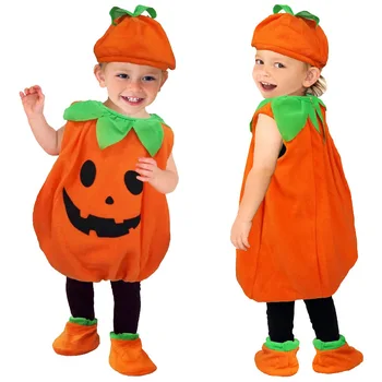 Детские ползунки и шапочка-обувь для малышей тыквенные комбинезоны Детская вечеринка Хэллоуин Косплей костюмированное шоу
