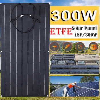 ETFE 300 Вт Гибкая Солнечная Панель Портативное Зарядное Устройство Для Солнечных Батарей DIY Разъем для Зарядки Смартфона Система Питания Автомобиля Кемпинг