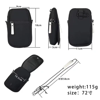 для Tecno Pop 7 Pro Pova 4 нейлоновая тканевая сумка для мобильного телефона водонепроницаемая сумка-мессенджер на молнии для мужчин и женщин, двухслойная маленькая сумка