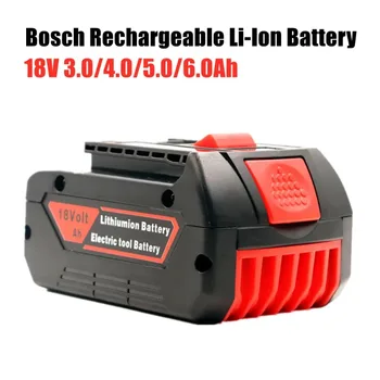 18 В 3.0/4.0/5.0/6.0 Литий-ионный аккумулятор емкостью 18 Ач для Bosch 18V 6.0A, Запасная батарея, Портативная замена BAT609 + Зарядное устройство