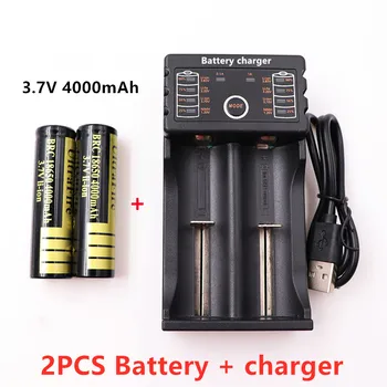 3,7 В 4 батареи литий-ионная аккумуляторная батарея с зарядным устройством для светодиодного фонарика batery litio battery + Зарядное устройство