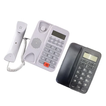 Проводной стационарный телефон, большая кнопка, домашний Бизнес, настольный стационарный телефон с ЖК-дисплеем для стойки регистрации в офисе