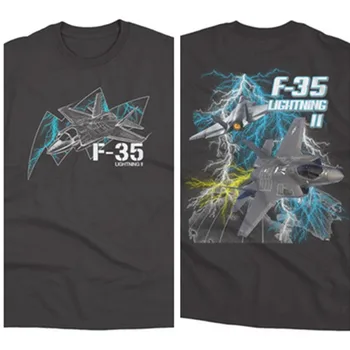 Футболка F-35 Lightning II Strike Fighter Air Force, повседневная хлопковая мужская футболка с круглым вырезом и коротким рукавом
