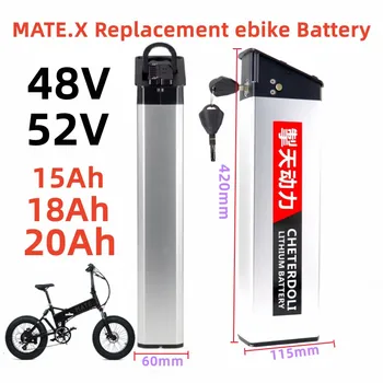 Дания MATE X 48V 52V 15Ah 18Ah 20Ah Сменный Литий-ионный Аккумулятор e bike для Складного Ebike Аккумуляторная Батарея С Зарядным устройством 2A