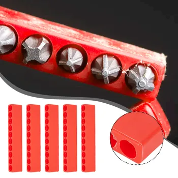 5шт 10 Отверстий Пластиковая Красная отвертка Держатель для 1/4-дюймового шестигранного инструмента 6,35 мм Для организации хранения отверток Сверла Инструменты