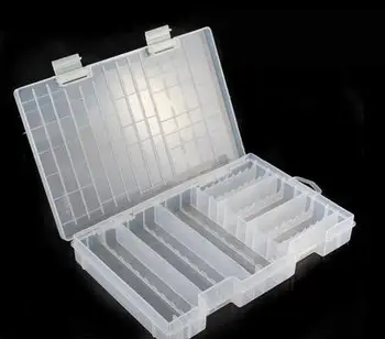 Сверхобъемный прозрачный пластиковый ящик для хранения батареек для размещения 100шт батареек типа 