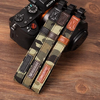 Ремешок для фотоаппарата из натуральной кожи, ремешок для рук, камуфляжный ремень для Leica Canon Fuji Nikon Olympus Pentax Sony Panasonic