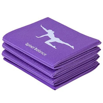 Складной коврик для йоги из ПВХ, коврик для упражнений, утолщенный нескользящий складной коврик для фитнеса в тренажерном зале, принадлежности для пилатеса, напольный игровой коврик, фиолетовый прочный