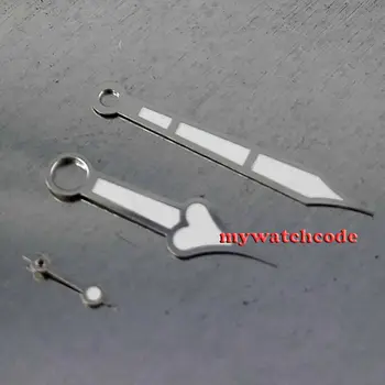 Серебряная оправа, белые стрелки пистолета, подходят для мужских часов с механизмом eta 6497 6498