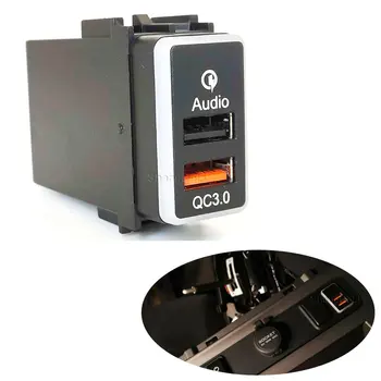 Автомобильное Быстрое Зарядное Устройство Fast USB Charger Auto Interface Socket Connector Двойной USB Аудио Дисплей QC3.0, Используемый Для Nissan Patrol Y62