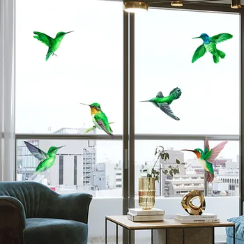 Наклейки на стекло с предупреждением о столкновении с 3D птицами, статические наклейки на окна, наклейки с бабочками, оконные пленки из ПВХ без клея