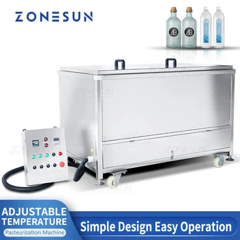 Пастеризационная машина ZONESUN, автоматическая машина для дезинфекции стеклянных бутылок, пастеризатор для консервных банок, стерилизатор для производства пищевых продуктов, винных напитков, соков