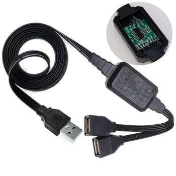 Одновременная передача данных с чипом, USB-кабель для зарядки, 1 минута, 2 провода, 1 штекер, 2 панели поиска, USB2.0 AM / 2AF 20 см-110 см