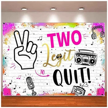 Два законных фона для фотосъемки, украшение на 2-й день рождения девушки, Акварельно-розовый Хип-хоп, белый кирпичный фон с граффити на стене.