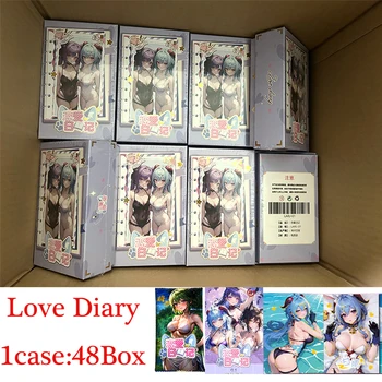 Оптовая продажа 48 коробок Открыток для коллекции Love Diary Goddess Story, купальника для девочек из аниме, праздника бикини, игрушек Doujin и подарков для хобби