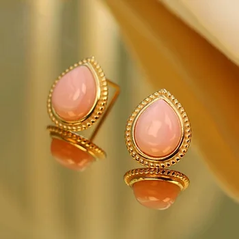 Классические минималистичные эмалированные розовые серьги-гвоздики в виде капель воды, маленькие серьги для женщин, милая Повседневная одежда, ювелирные аксессуары.