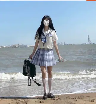 Школьная Форма Летнее Платье Для Девочек В Морском Стиле Средней Школы В Японском Стиле