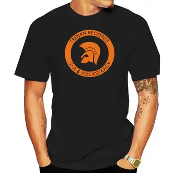 дизайнерская футболка TROJAN RECORDS SKA ROCKSTEADY с оранжевым принтом 2022, летняя дизайнерская футболка с круглым вырезом и коротким рукавом